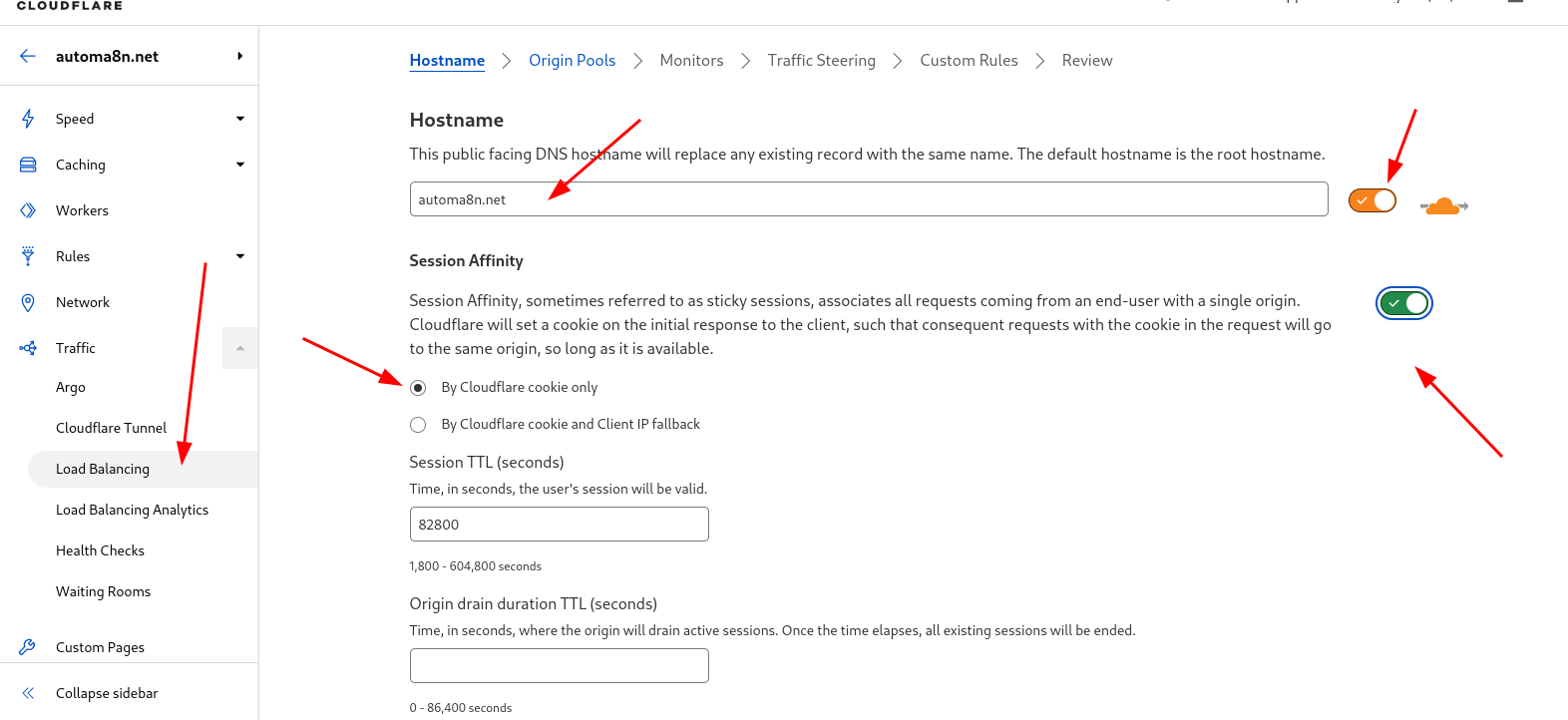 Add domain to traffic loadbalancer